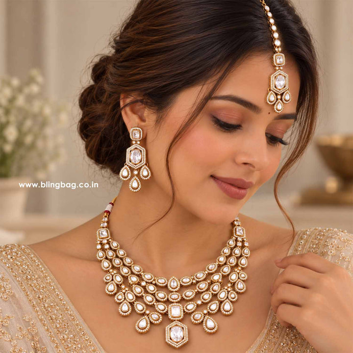 Ivory Tishara Kundan Jewellery Set - New Arrival