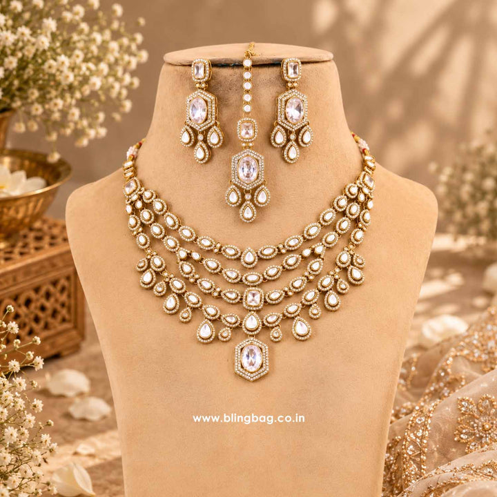 Ivory Tishara Kundan Jewellery Set - New Arrival