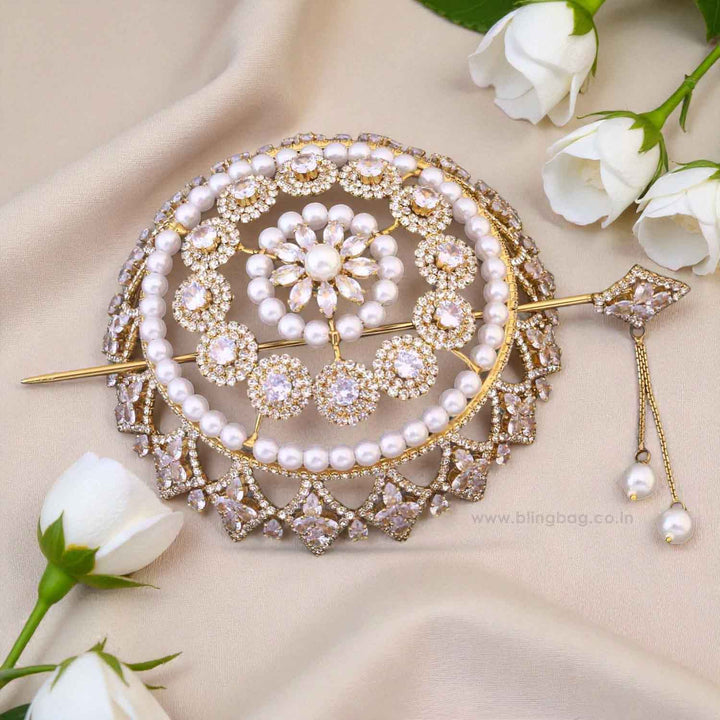 Ivory Tvisha Zirconia Large Hair Bun Cage