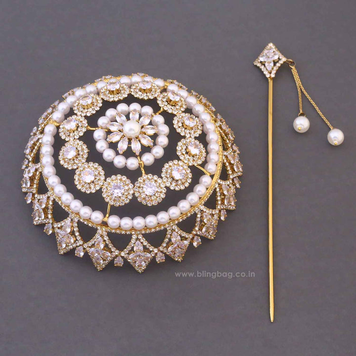 Ivory Tvisha Zirconia Large Hair Bun Cage