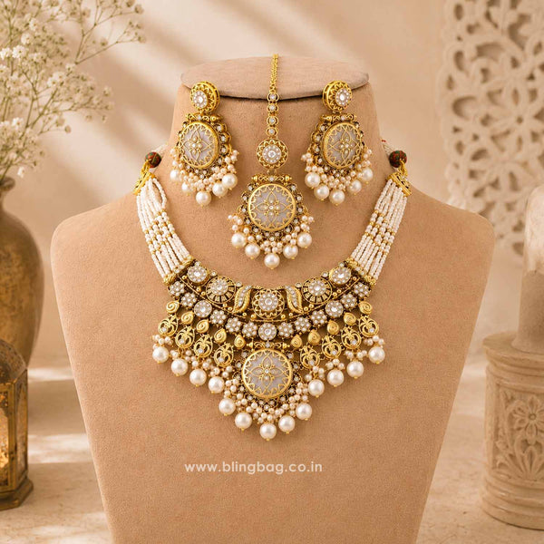Ivory Umasha Kundan Jewellery Set