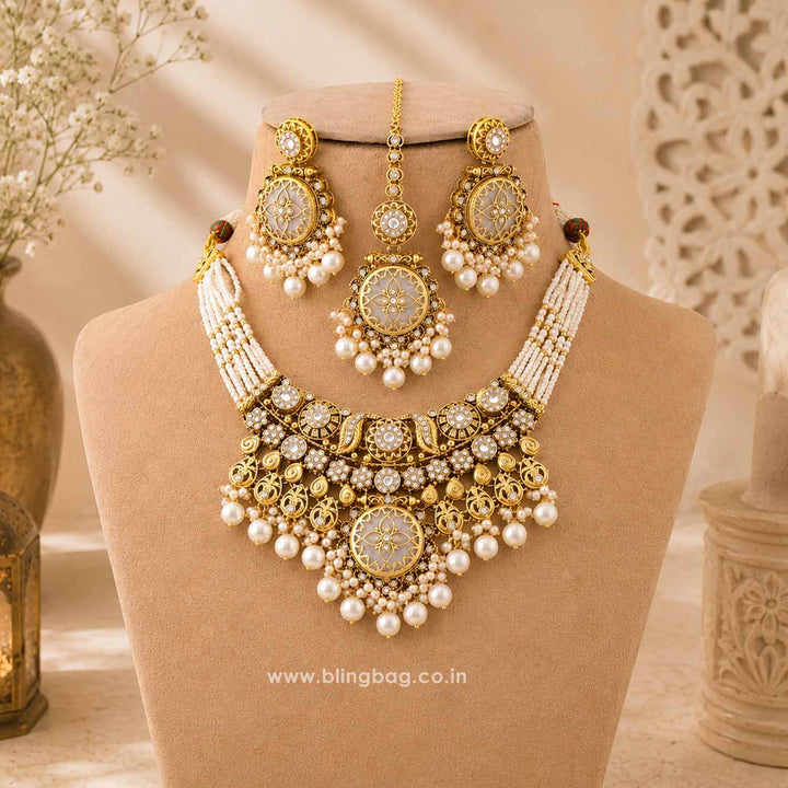 Ivory Umasha Kundan Jewellery Set