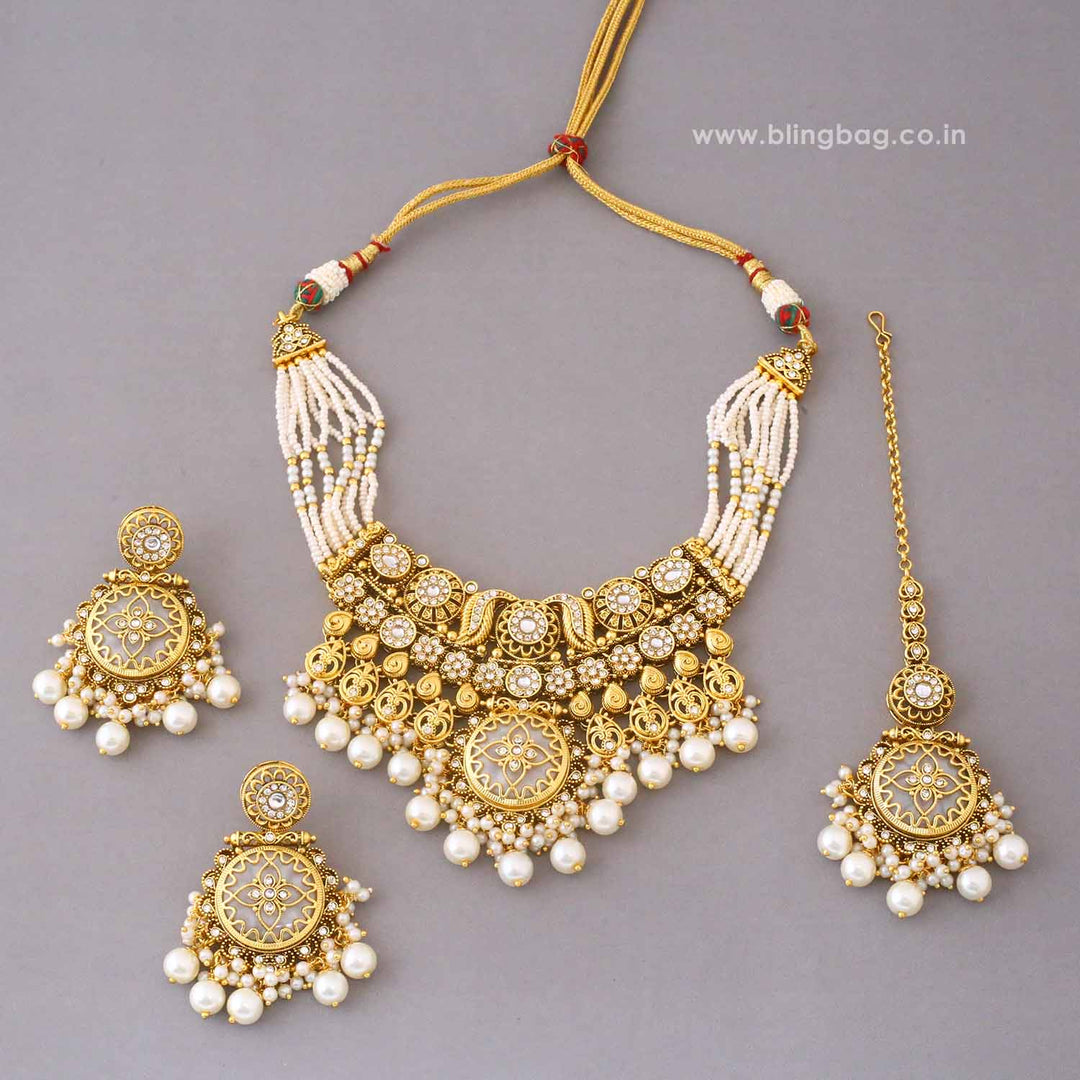Ivory Umasha Kundan Jewellery Set