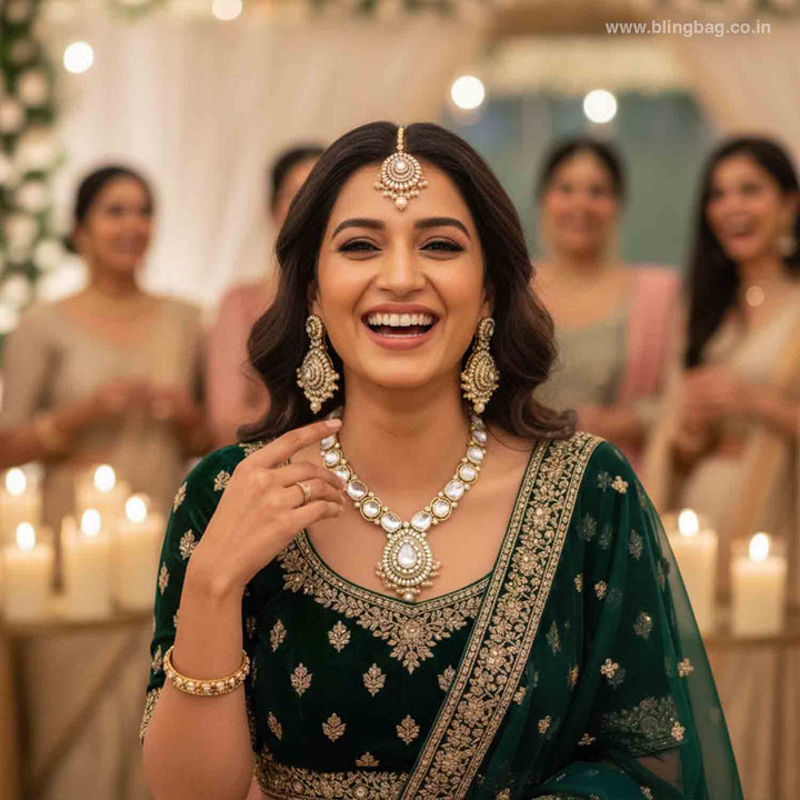 Ivory Umisha Kundan Jewellery Set