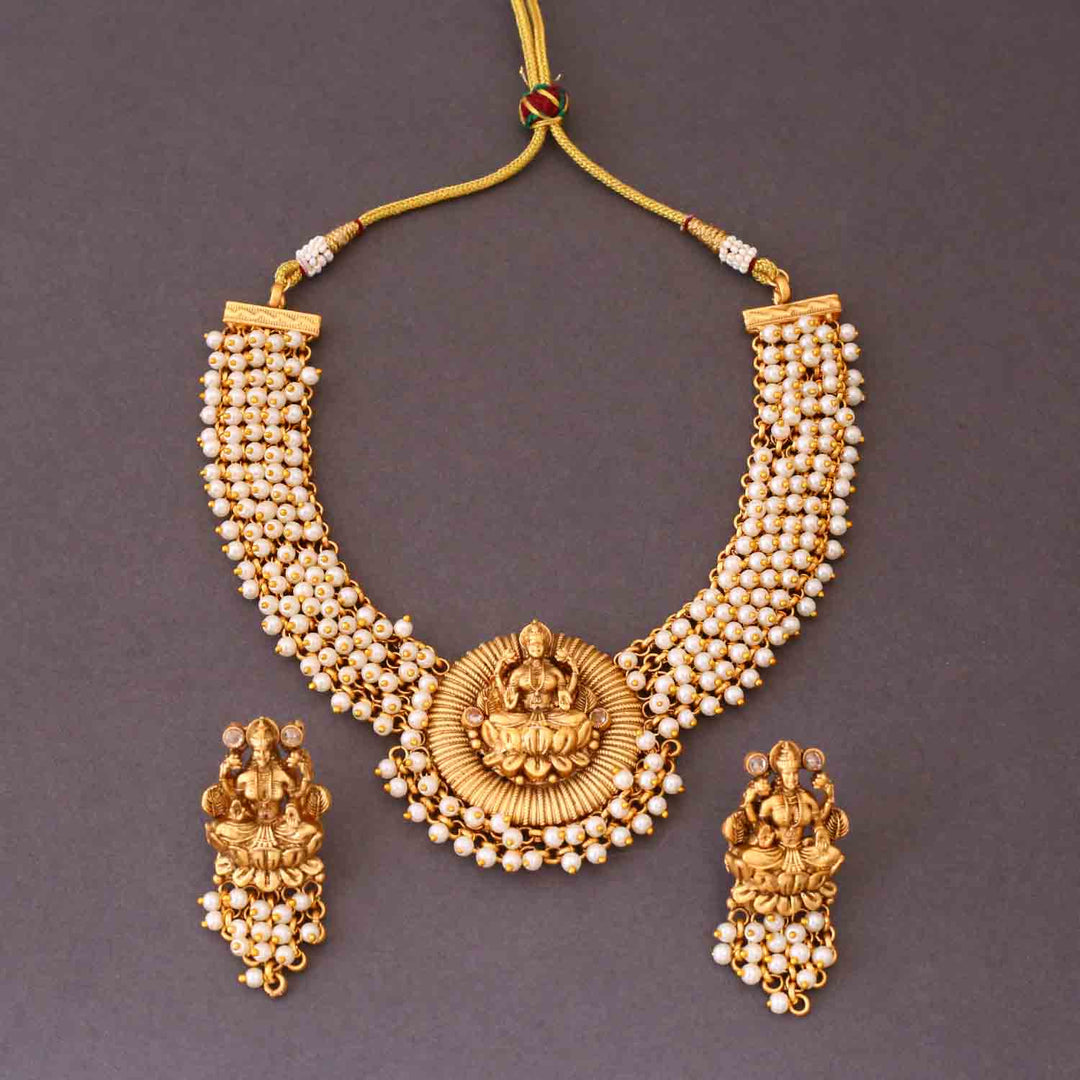 Ivory Ushma Temple Jewellery Set- New Arrival