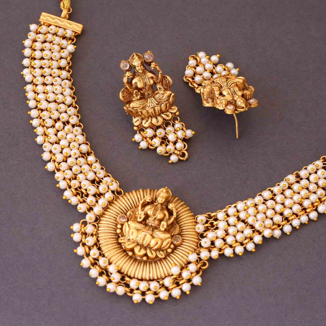 Ivory Ushma Temple Jewellery Set- New Arrival
