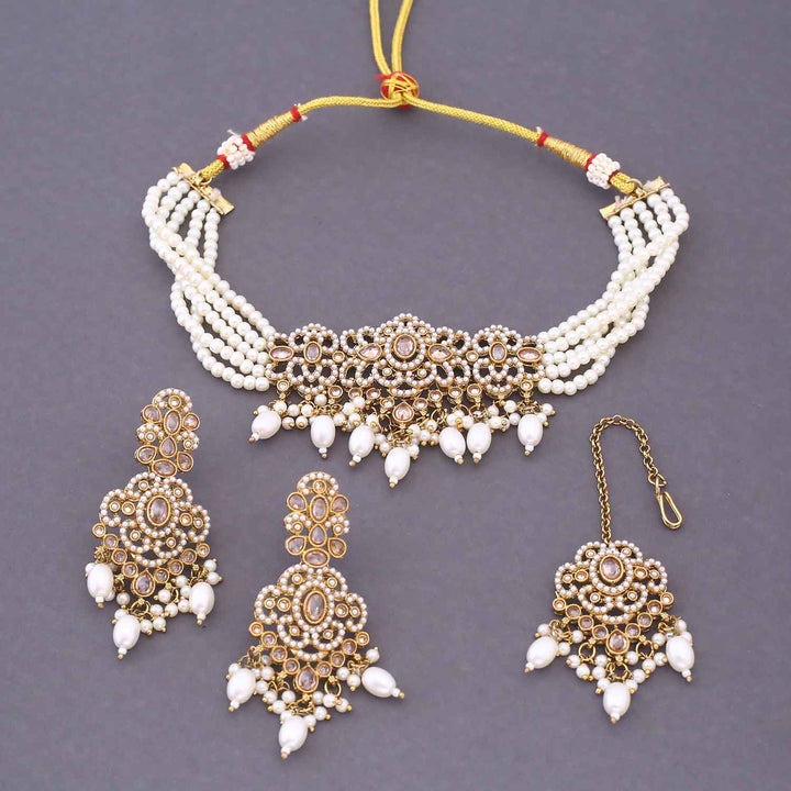 Ivory Velmira Kundan Jewellery Set