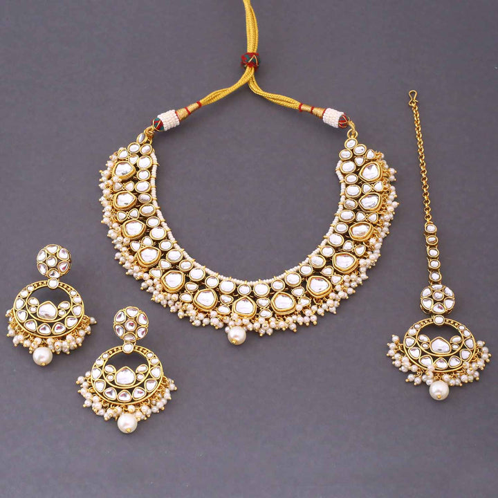 Ivory Vinitha Kundan Jewellery Set