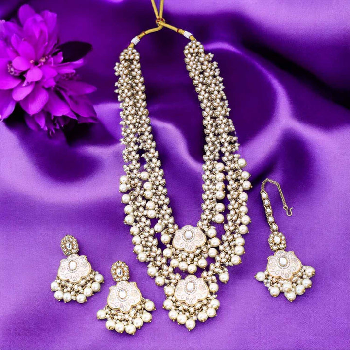 Ivory Vishani Kundan Jewellery Set