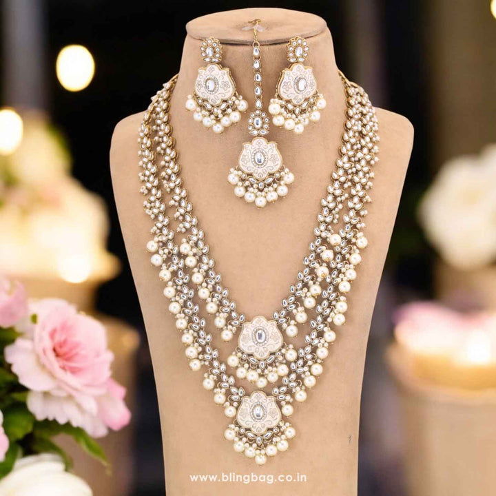 Ivory Vishani Kundan Jewellery Set