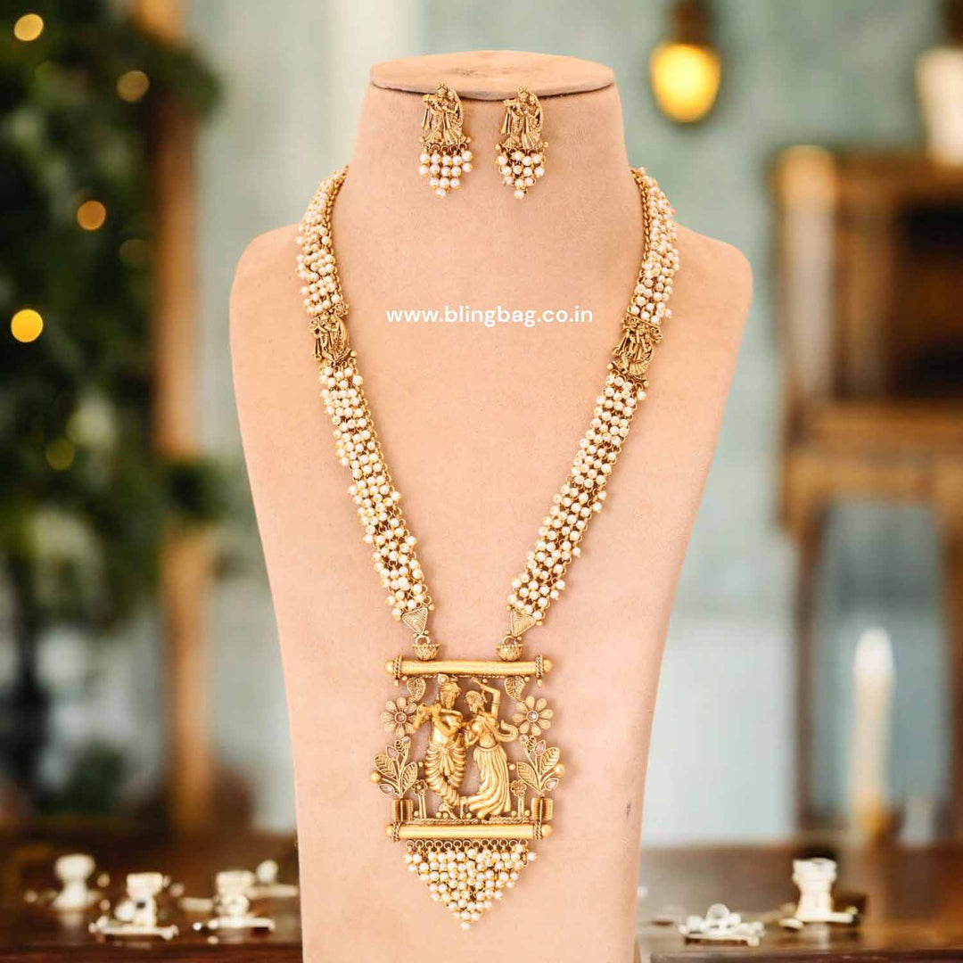 Ivory Yashoda Temple Jewellery Set- New Arrival