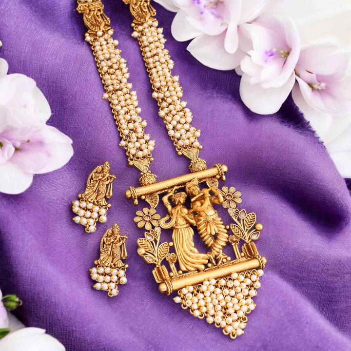 Ivory Yashoda Temple Jewellery Set- New Arrival