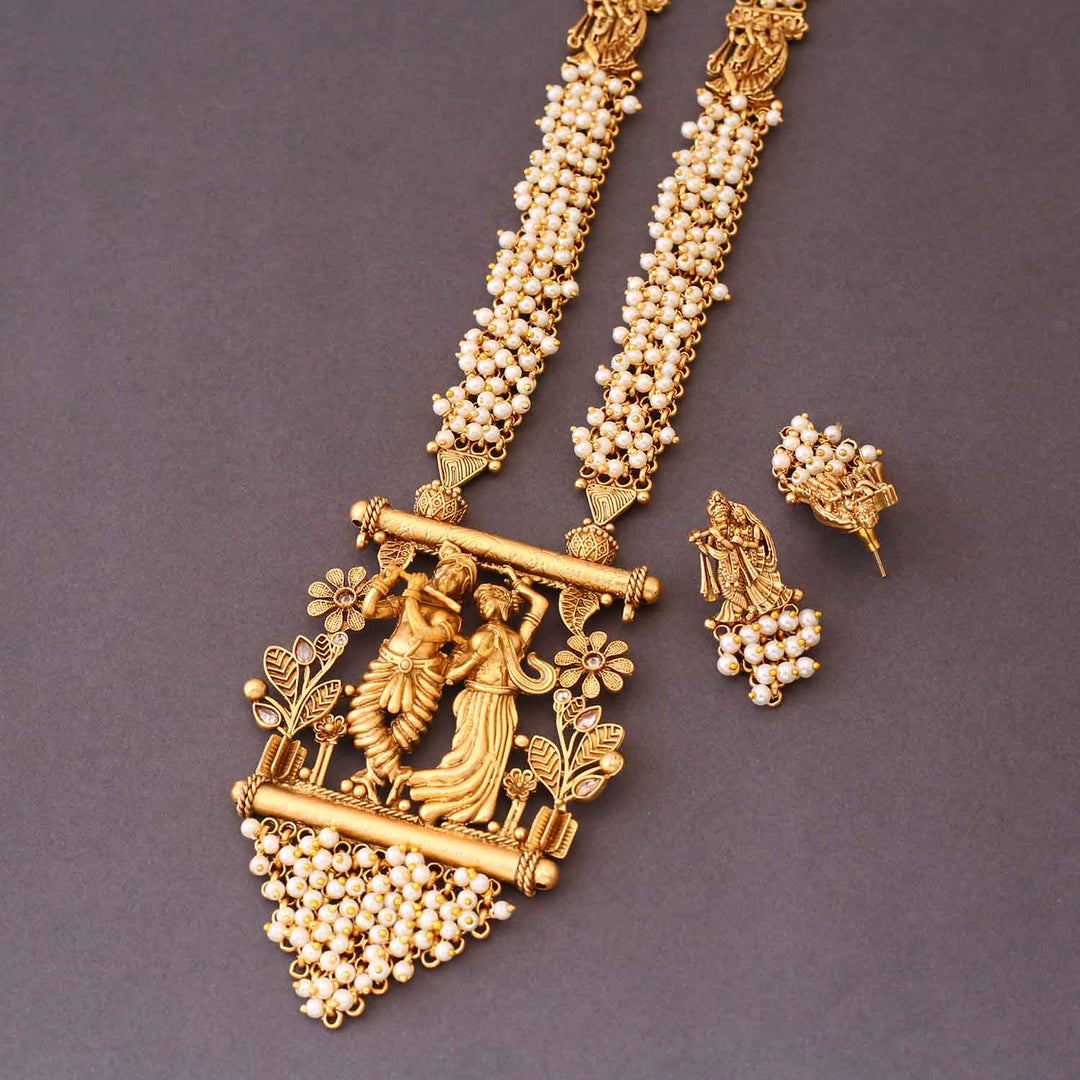 Ivory Yashoda Temple Jewellery Set- New Arrival