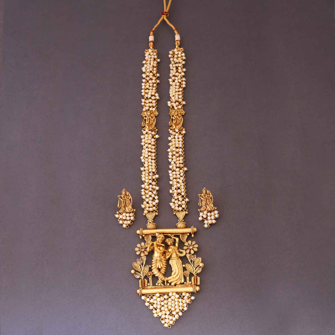 Ivory Yashoda Temple Jewellery Set- New Arrival