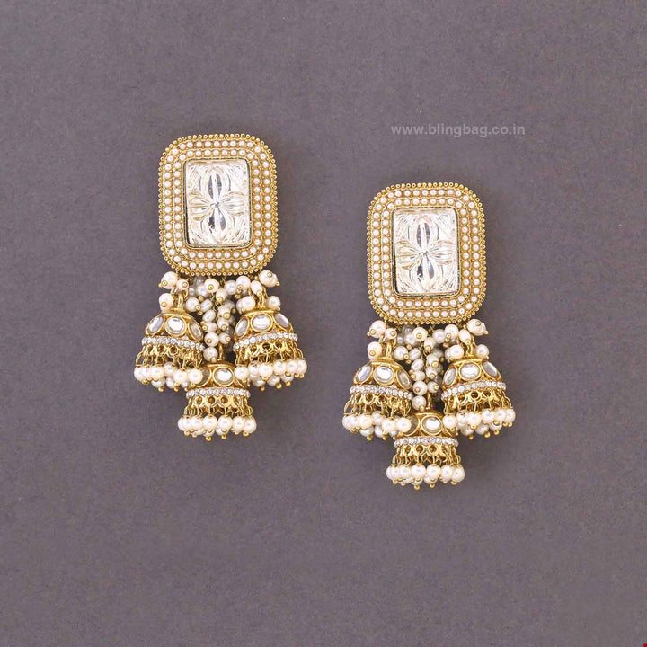 Ivory Yogini Jhumkis