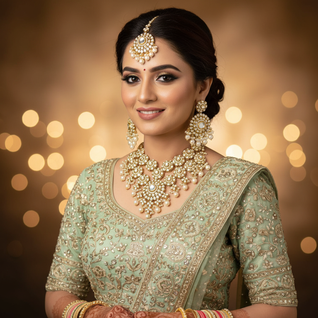 Ivory Yunita Kundan Jewellery Set
