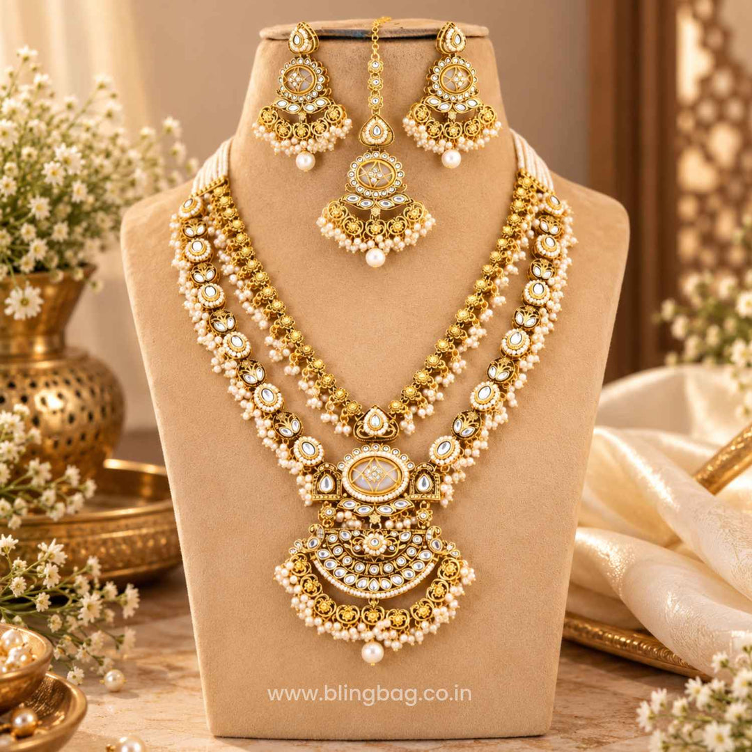 Ivory Yuvanya Kundan Jewellery Set - New Arrival
