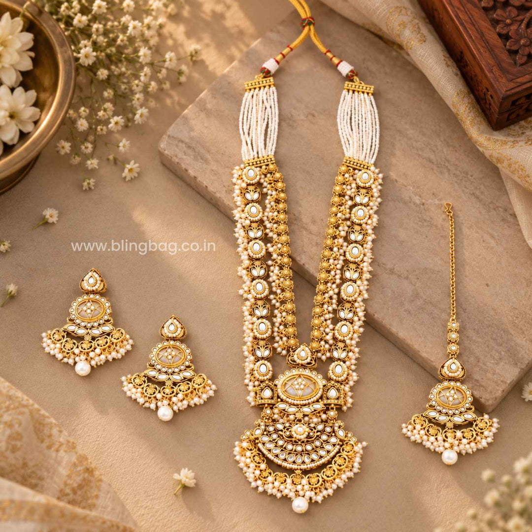 Ivory Yuvanya Kundan Jewellery Set - New Arrival