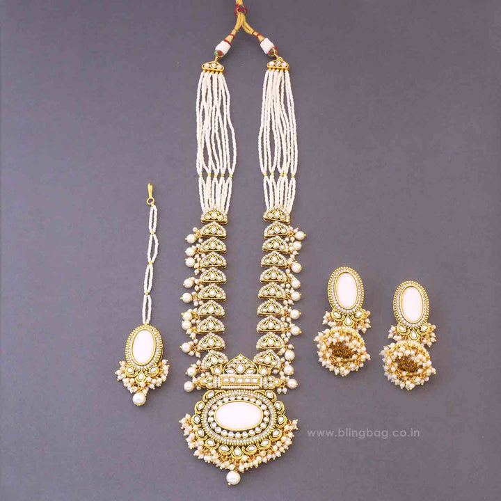Ivory Ziya Kundan Jewellery Set