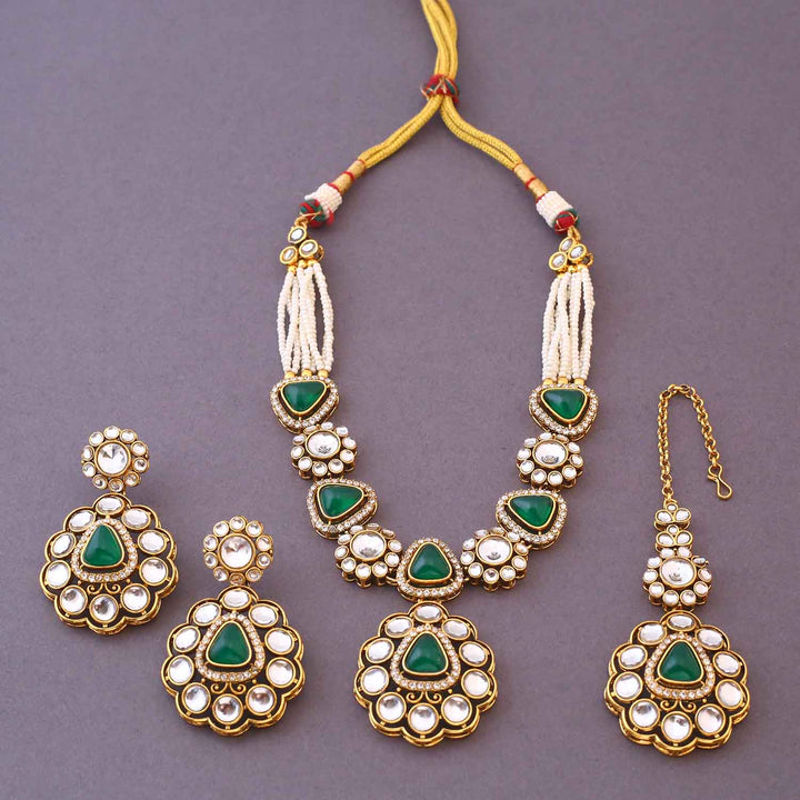 Jade Dhivyashi Kundan Jewellery Set