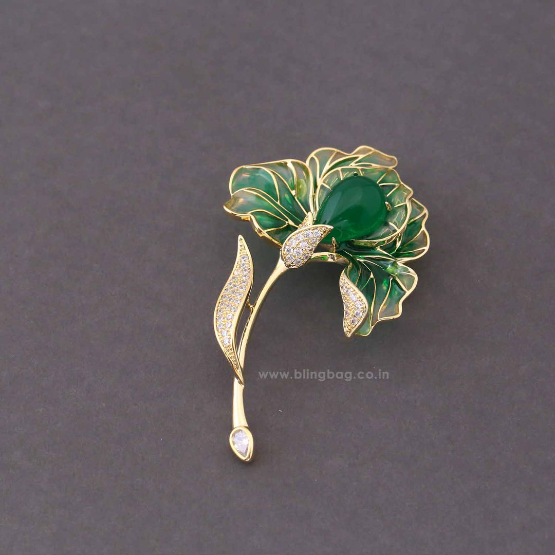 Jade Lily Brooch
