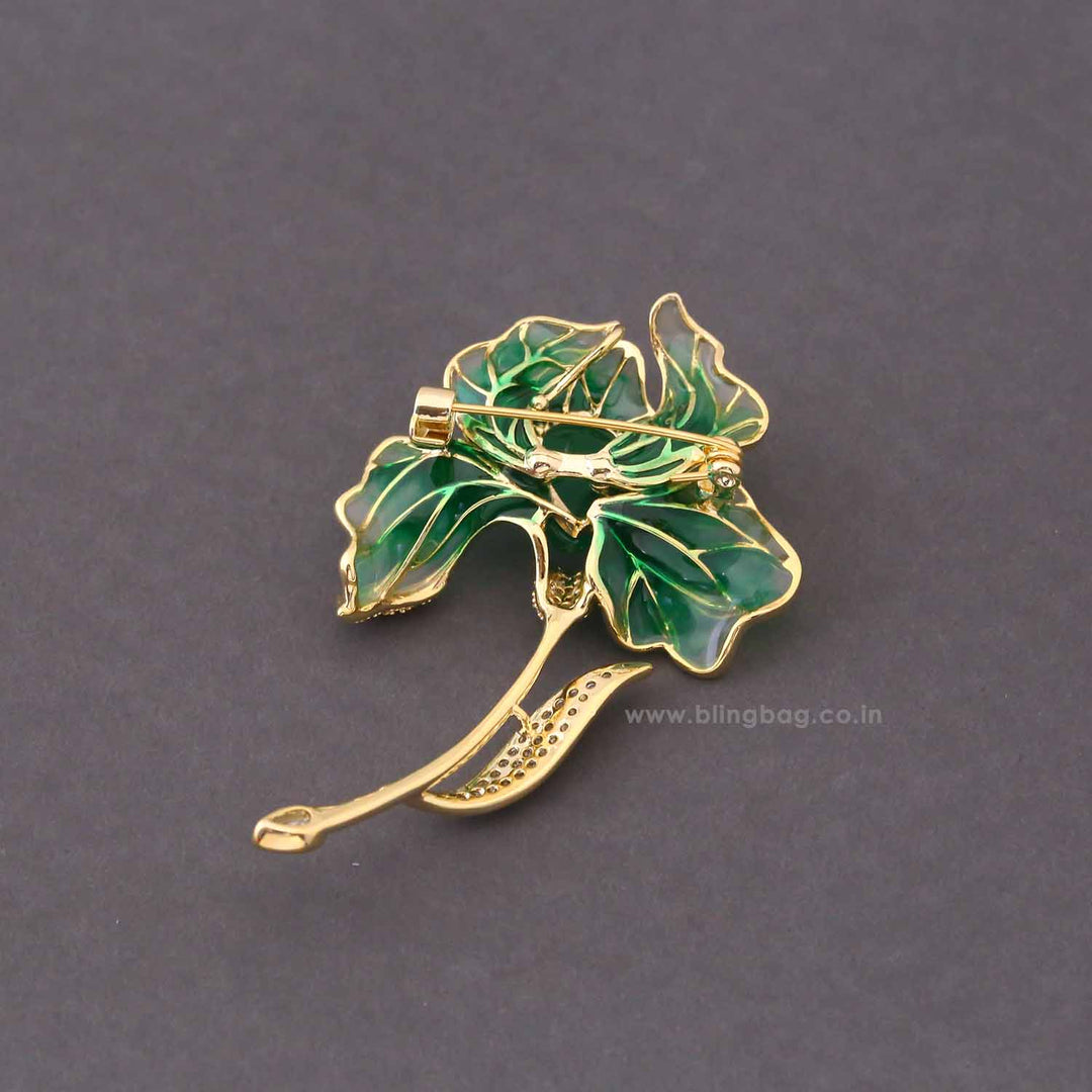 Jade Lily Brooch