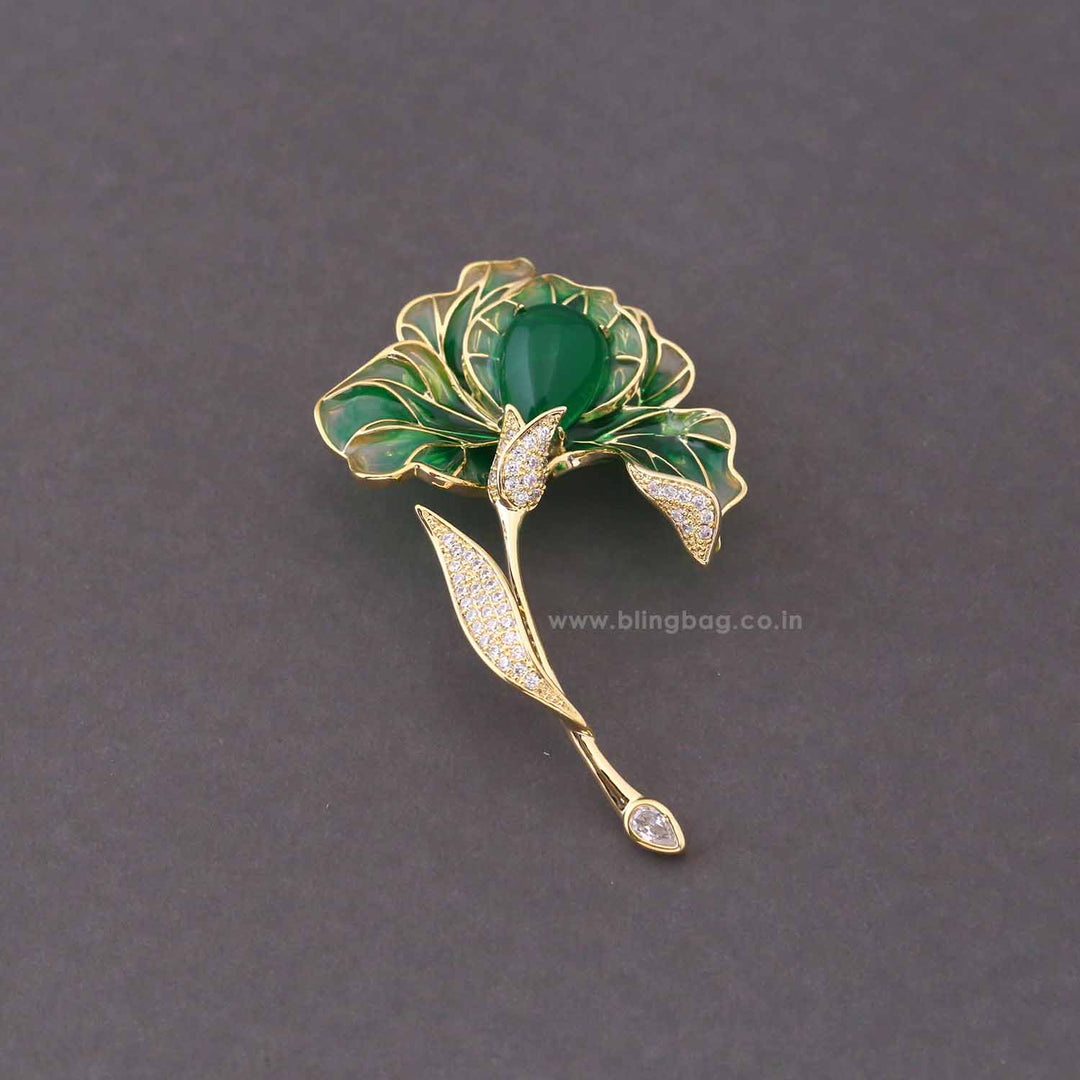 Jade Lily Brooch