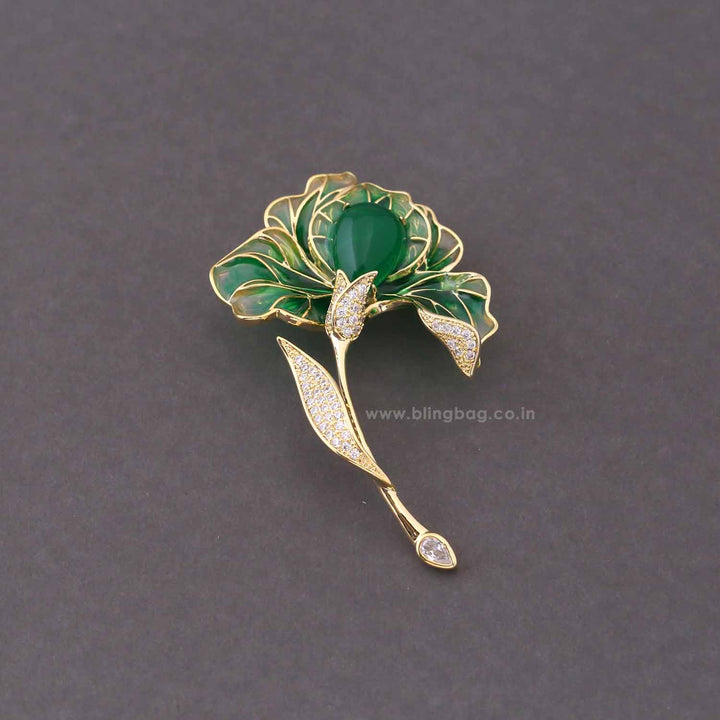 Jade Lily Brooch