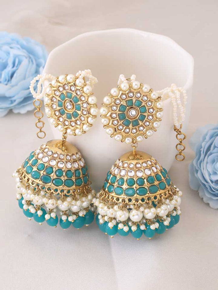 Jade Mrinali Sahara Jhumkis
