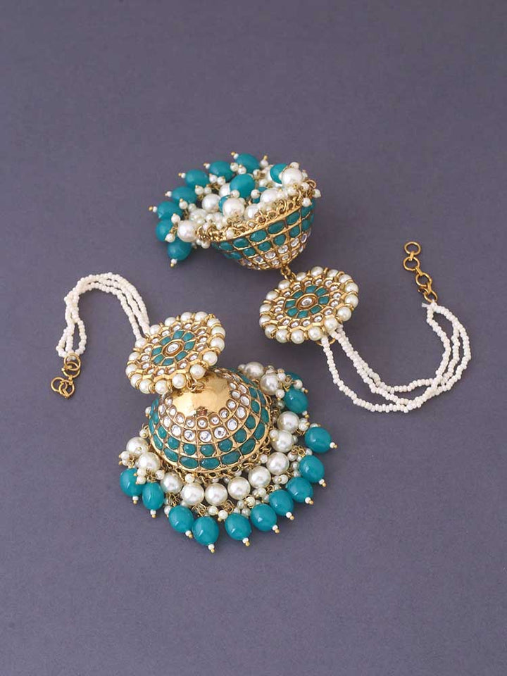 Jade Mrinali Sahara Jhumkis