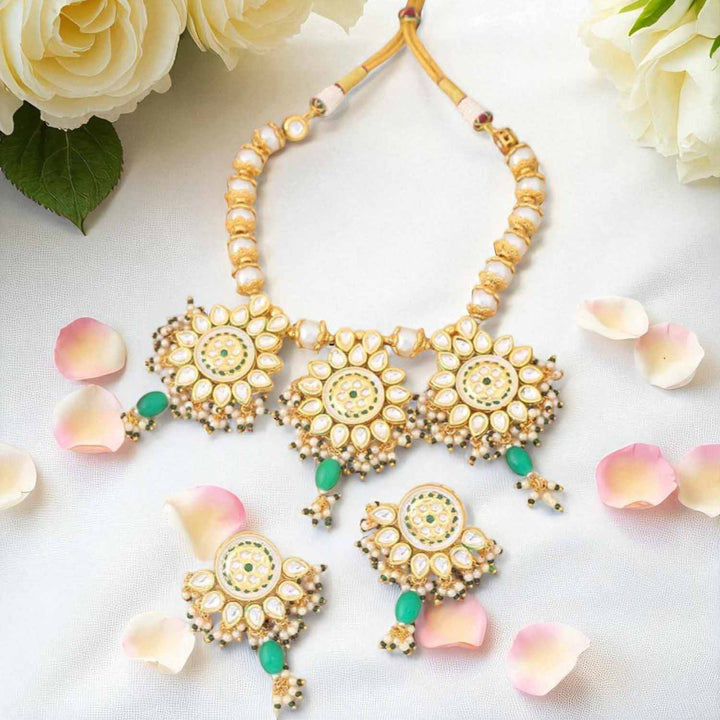 Jade Trishika Kundan Jewellery Set - EOSS