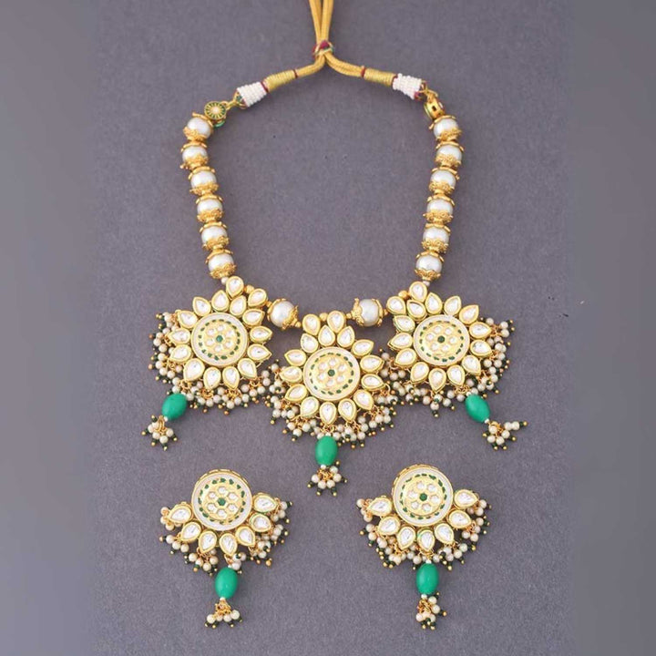 Jade Trishika Kundan Jewellery Set - EOSS