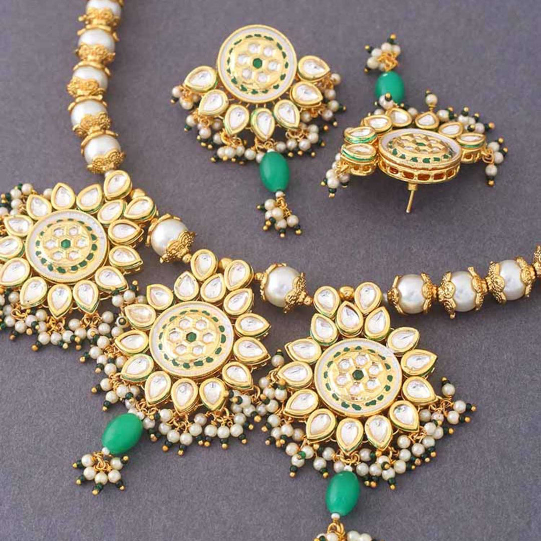Jade Trishika Kundan Jewellery Set - EOSS