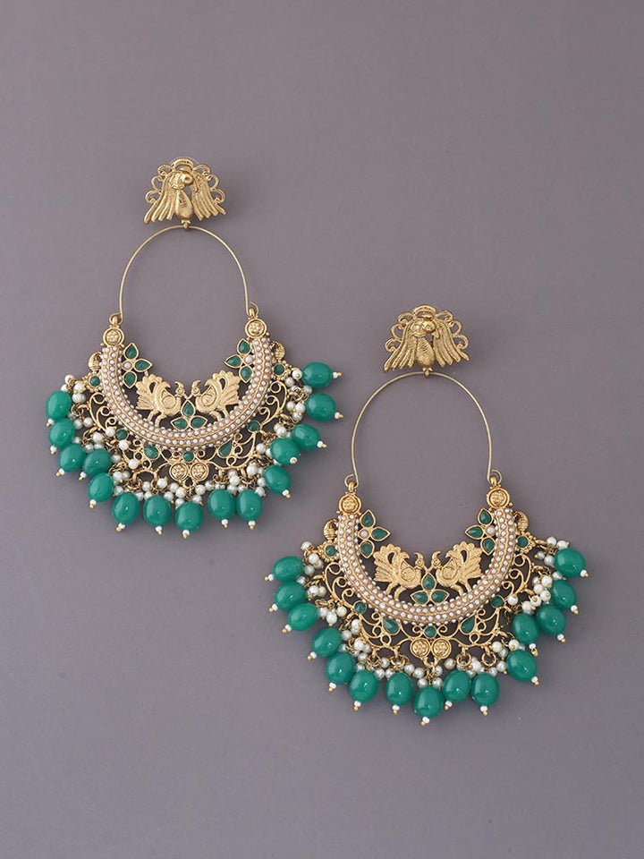 Jade Tulza Ethnic Chandbalis