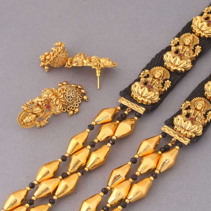 Jet Vrishabha Temple Jewellery Set - EOSS