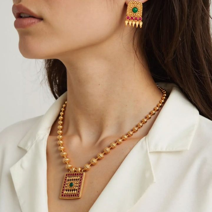 Kanyakumari Reversible Temple Jewellery Set - New Arrival