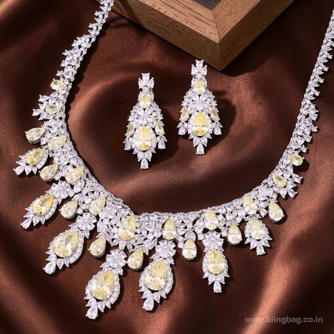 Lemon Cesian Zirconia Jewellery Set