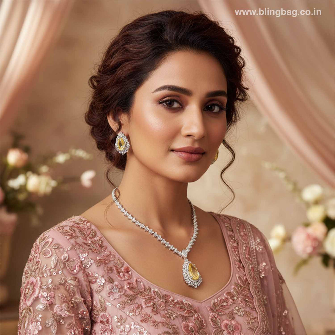 Lemon Enna Zirconia Pendant Set