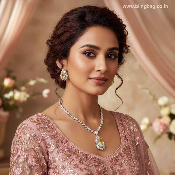 Lemon Enna Zirconia Pendant Set