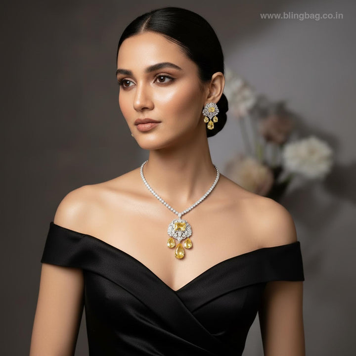 Lemon Kiaena Zirconia Pendant Set