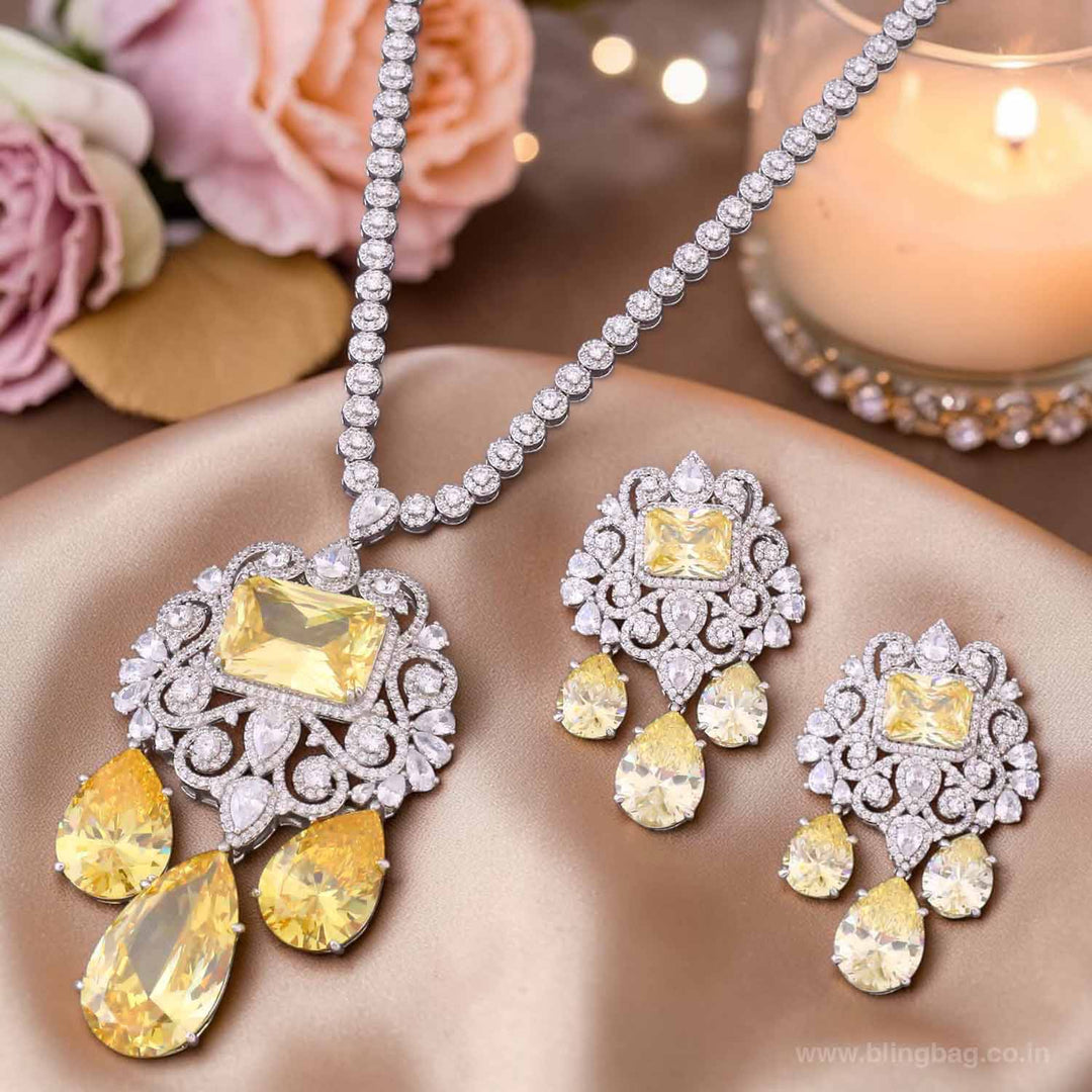 Lemon Kiaena Zirconia Pendant Set