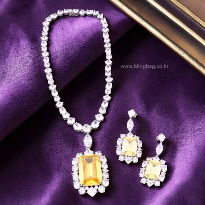 Lemon Orcia Zirconia Pendant Set
