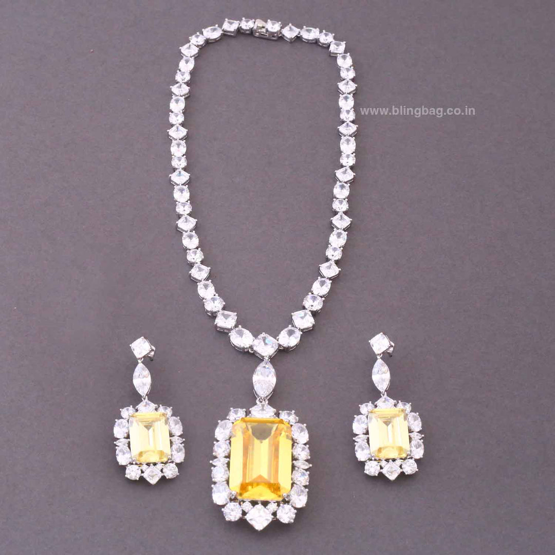 Lemon Orcia Zirconia Pendant Set