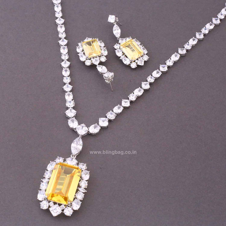 Lemon Orcia Zirconia Pendant Set
