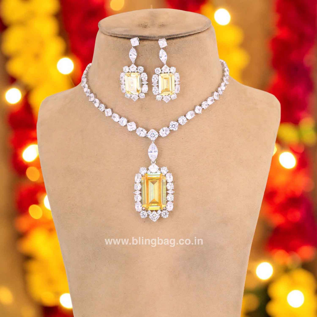 Lemon Orcia Zirconia Pendant Set