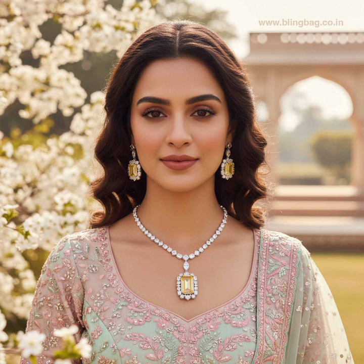 Lemon Orcia Zirconia Pendant Set