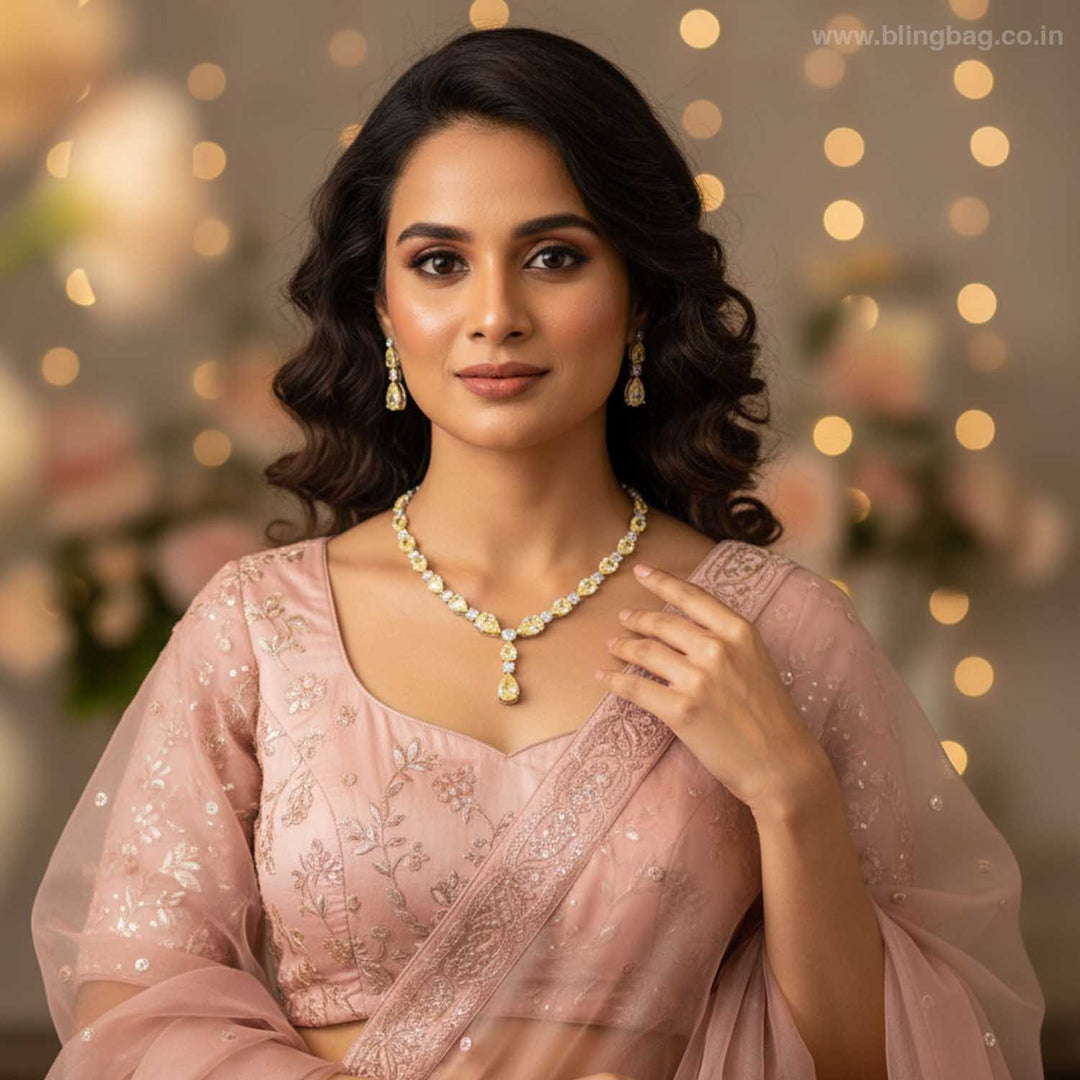 Lemon Selvie Zirconia Jewellery Set