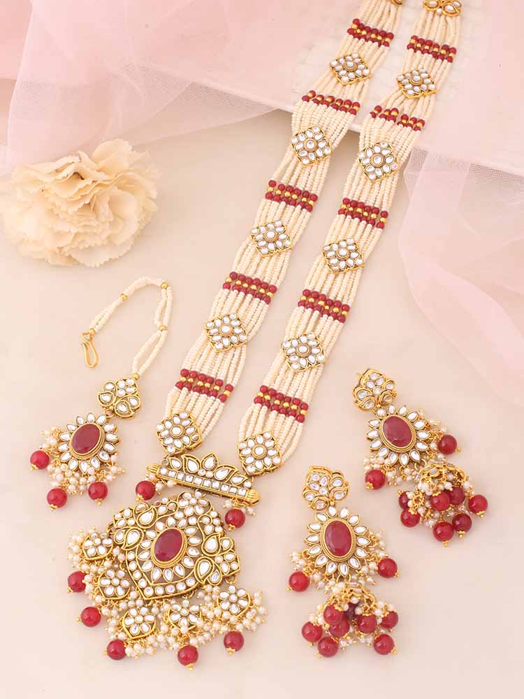 Maroon Aafreeda Jewellery Set