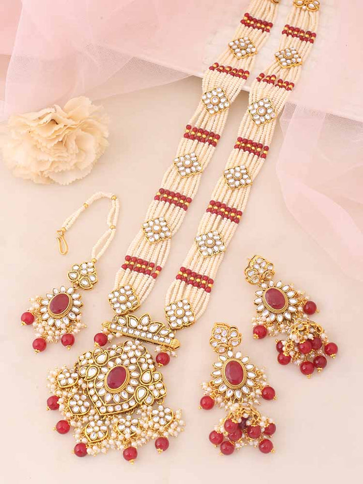 Maroon Aafreeda Jewellery Set