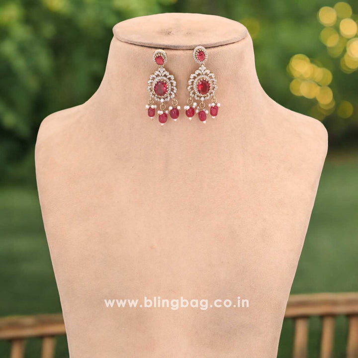 Maroon Alondra Victorian Jewellery Set - New Arrival